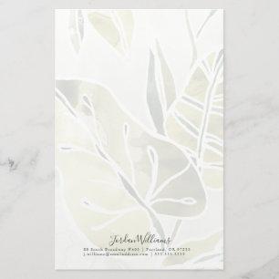 Jouw naam toevoegen   Batik Leaves Briefpapier