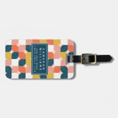 Jouw naam toevoegen | Bauhaus Retro Geometric Patt Bagagelabel (Voorkant horizontaal)