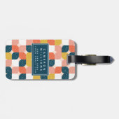 Jouw naam toevoegen | Bauhaus Retro Geometric Patt Bagagelabel (Achterkant horizontaal)
