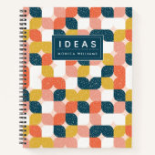 Jouw naam toevoegen | Bauhaus Retro Geometric Patt Notitieboek (Voorkant)