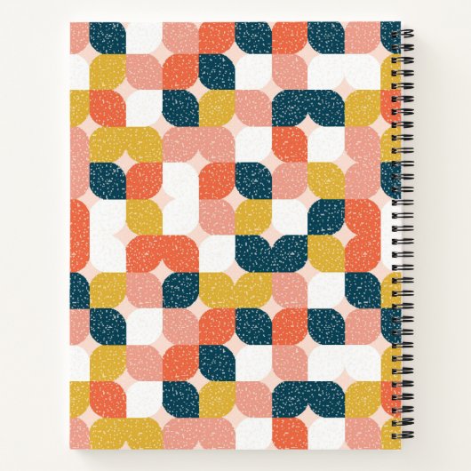 Jouw naam toevoegen | Bauhaus Retro Geometric Patt Notitieboek (Achterkant)