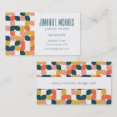 Jouw naam toevoegen | Bauhaus Retro Geometric Patt Visitekaartje (Voorkant / Achterkant)