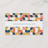 Jouw naam toevoegen | Bauhaus Retro Geometric Patt Visitekaartje (Achterkant)