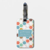 Jouw naam toevoegen | Bee Hive Module Patroon Bagagelabel (Achterkant verticaal)