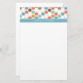 Jouw naam toevoegen | Bee Hive Module Patroon Briefpapier (Voorkant / Achterkant)