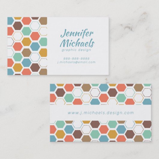 Jouw naam toevoegen | Bee Hive Module Patroon Visitekaartje (Voorkant / Achterkant)