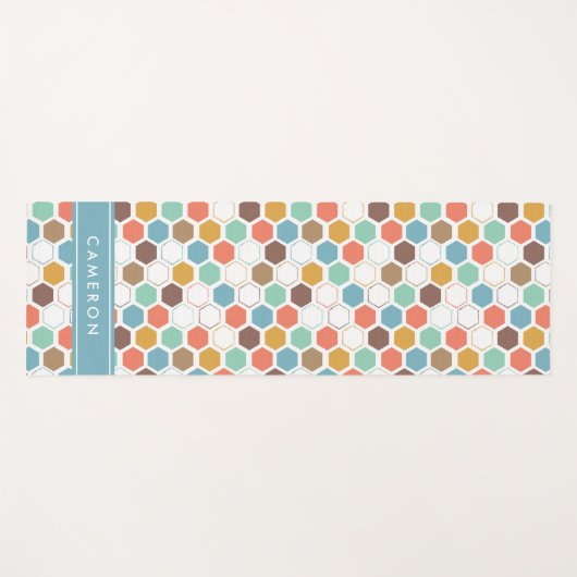 Jouw naam toevoegen | Bee Hive Module Patroon Yogamat (Voorkant (horizontaal))