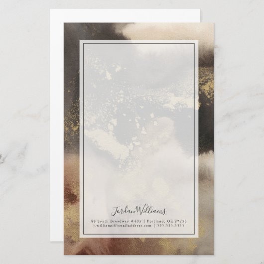 Jouw naam toevoegen | Bergzeeën Briefpapier (Voorkant / Achterkant)