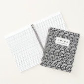 Jouw naam toevoegen | Black Hand Drawn Chevron Pat Notitieboek (Binnen)