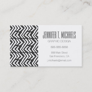 Jouw naam toevoegen Black Hand Drawn Chevron Pat Visitekaartje