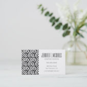 Jouw naam toevoegen | Black Hand Drawn Chevron Pat Visitekaartje (Staand voorkant)