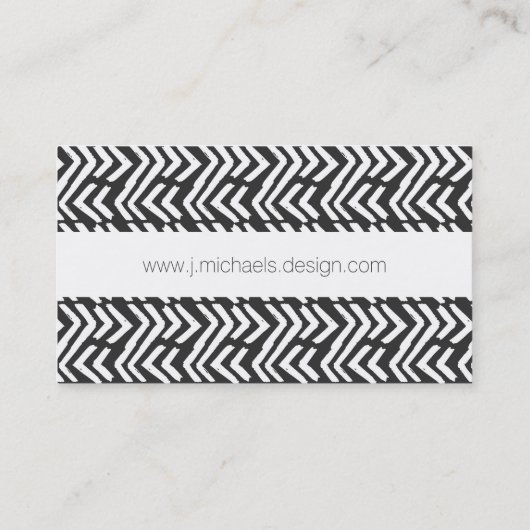 Jouw naam toevoegen | Black Hand Drawn Chevron Pat Visitekaartje (Achterkant)