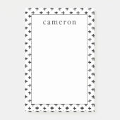 Jouw naam toevoegen | Black Ink Stoke Cross Patter Post-it® Notes (Voorkant)