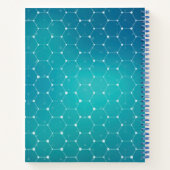 Jouw naam toevoegen | Blauw Blauwgroen DNA-patroon Notitieboek (Achterkant)