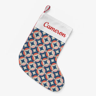 Jouw naam toevoegen Blauw en koraal Geometrisch Kleine Kerstsok