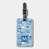 Jouw naam toevoegen | Blauw tandheelkundig klinisc Bagagelabel (Voorkant verticaal)