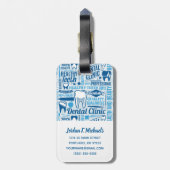 Jouw naam toevoegen | Blauw tandheelkundig klinisc Bagagelabel (Achterkant verticaal)