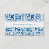 Jouw naam toevoegen | Blauw tandheelkundig klinisc Visitekaartje (Achterkant)