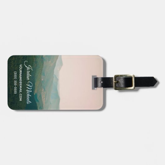 Jouw naam toevoegen | Blauw van de bergen Bagagelabel (Voorkant horizontaal)