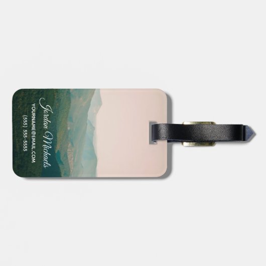 Jouw naam toevoegen | Blauw van de bergen Bagagelabel (Achterkant horizontaal)