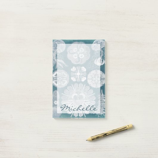 Jouw naam toevoegen | Blauwdruk IV Post-it® Notes (Op bureau)