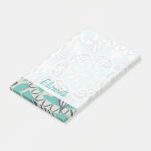 Jouw naam toevoegen | Blauwe batik Tile I Post-it® Notes (Schuin)