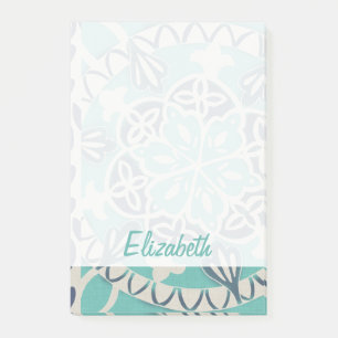 Jouw naam toevoegen   Blauwe batik Tile I Post-it® Notes