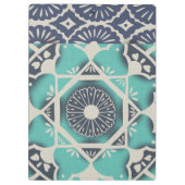 Jouw naam toevoegen | Blauwe batik Tile II Klembord (Achterkant)