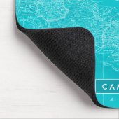 Jouw naam toevoegen | Blauwe Cuba-kaart Muismat (Hoek)