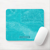 Jouw naam toevoegen | Blauwe Cuba-kaart Muismat (Met muis)