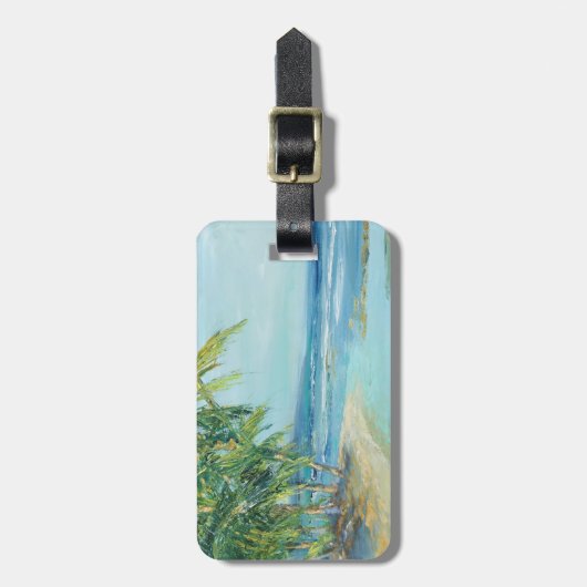 Jouw naam toevoegen | Blauwe kuststrook Bagagelabel (Voorkant verticaal)