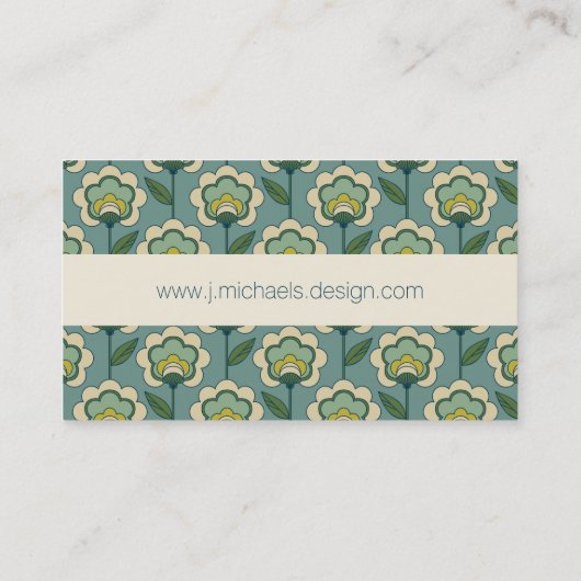 Jouw naam toevoegen | Blauwgroen en geel patroonpa Visitekaartje (Achterkant)