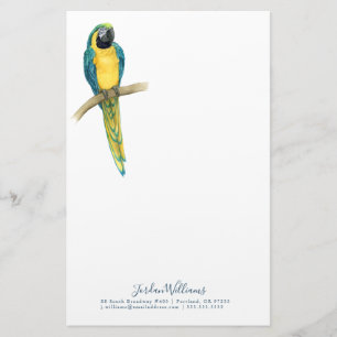 Jouw naam toevoegen   Blauwgroen Macaw Briefpapier