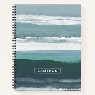 Jouw naam toevoegen Blauwgroen Zee Notitieboek