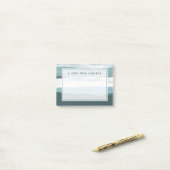 Jouw naam toevoegen | Blauwgroen Zee Post-it® Notes (Op bureau)