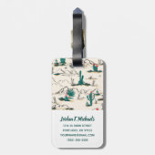 Jouw naam toevoegen | Blooming Succulents Pattern Bagagelabel (Achterkant verticaal)