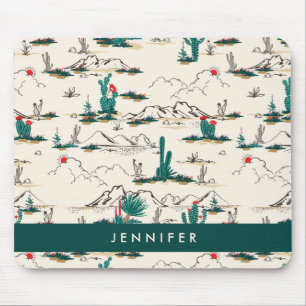 Jouw naam toevoegen   Blooming Succulents Pattern Muismat