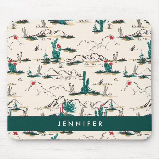 Jouw naam toevoegen | Blooming Succulents Pattern Muismat (Voorkant)