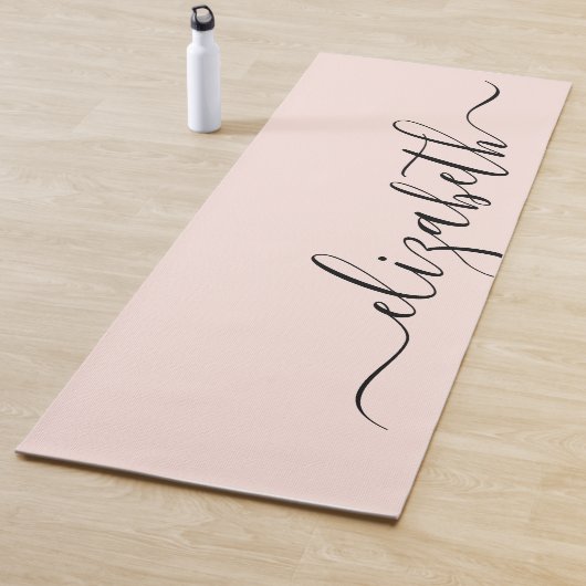 Jouw naam toevoegen | Blush roze handschrift Yogamat (In situ)