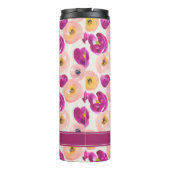 Jouw naam toevoegen | Botanisch patroon Waterverf Thermosbeker (Achterkant)