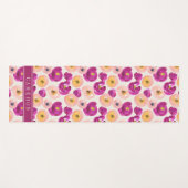 Jouw naam toevoegen | Botanisch patroon Waterverf Yogamat (Voorkant (horizontaal))