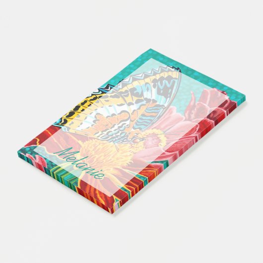 Jouw naam toevoegen | Botervlieg met bestemming I Post-it® Notes (Schuin)