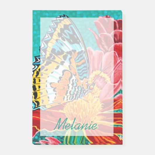 Jouw naam toevoegen | Botervlieg met bestemming I Post-it® Notes (Voorkant)