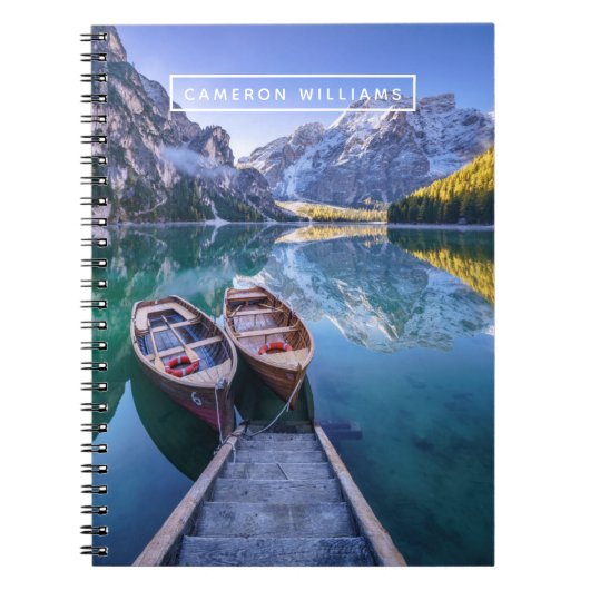 Jouw naam toevoegen | Braies Lake | Dolomietenalpe Notitieboek (Voorkant)