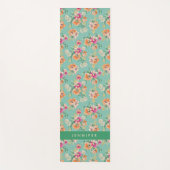 Jouw naam toevoegen | Bright Sketch Floral Pattern Yogamat (Voorkant)