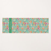 Jouw naam toevoegen | Bright Sketch Floral Pattern Yogamat (Voorkant (horizontaal))