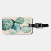 Jouw naam toevoegen | Cactus op koraal Bagagelabel (Voorkant horizontaal)