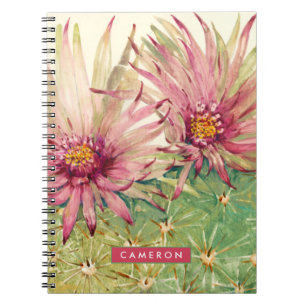Jouw naam toevoegen   Cactus Pink Blossom Notitieboek