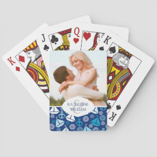 Jouw naam toevoegen   Cartoon met zeilboten Speelkaarten