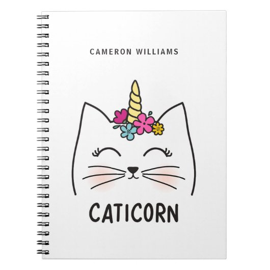Jouw naam toevoegen | Caticorn Notitieboek (Voorkant)